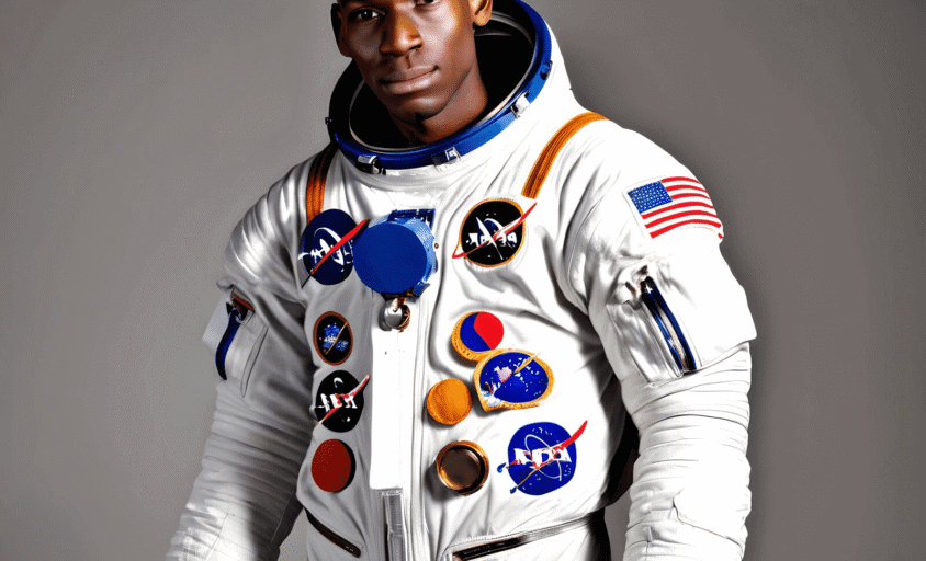AI photo booth astronaut theme sample showing a man in a white spacesuit