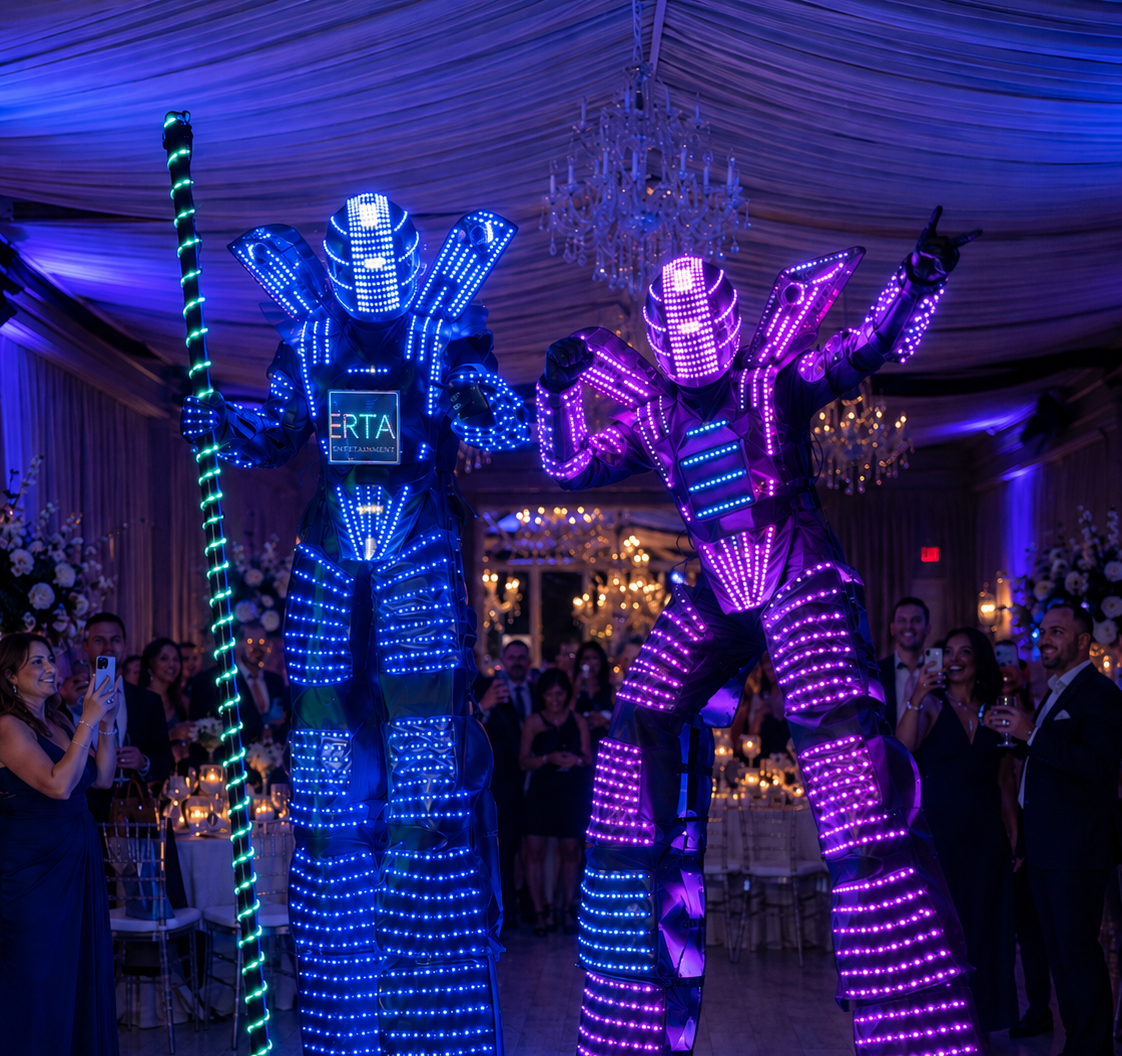 Florida Hora Loca Stilt Walkers performing at an event